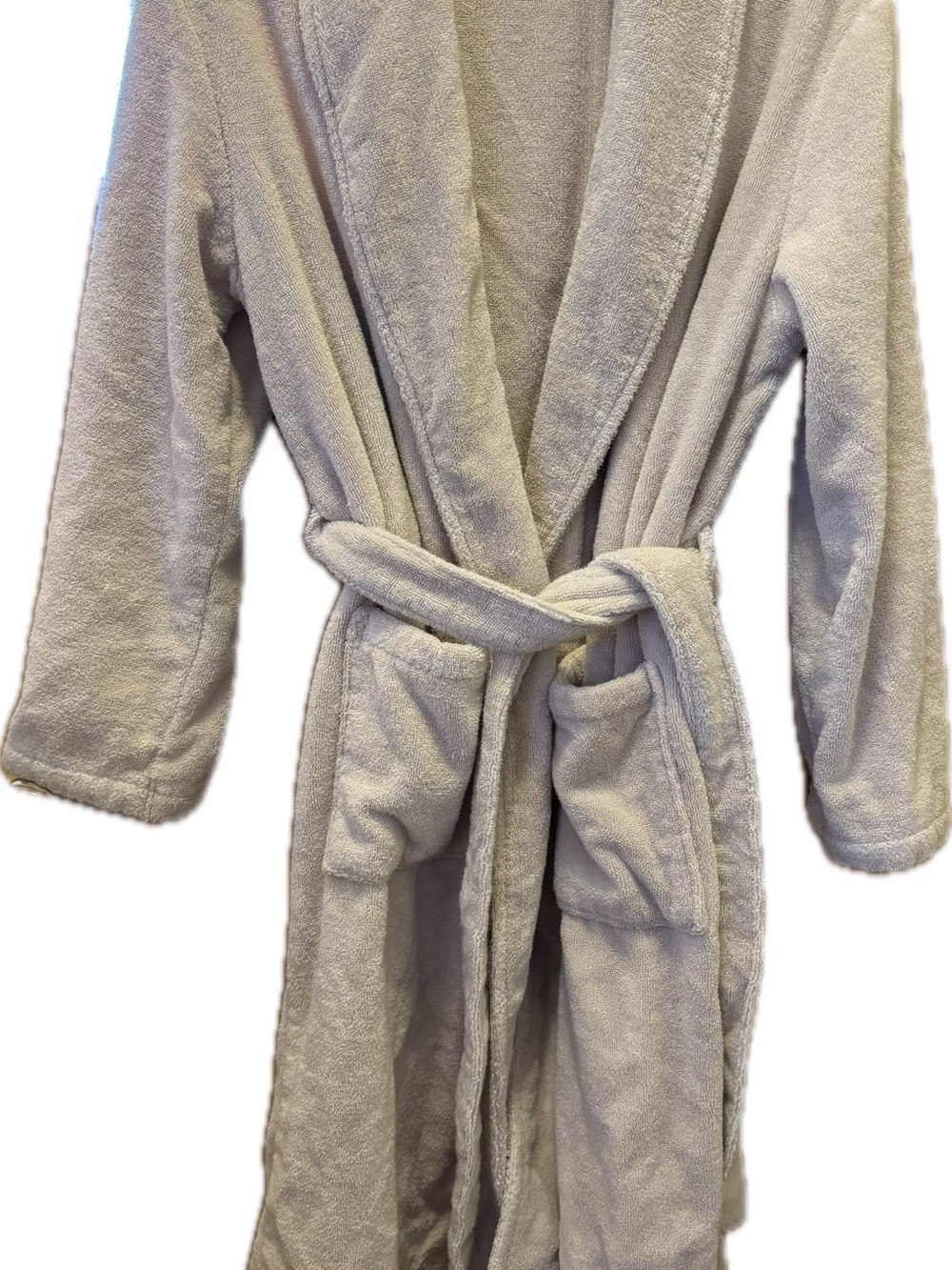 Quince Plush Turkish Cotton Terry Robe Birch color Shawl Collar Medium M